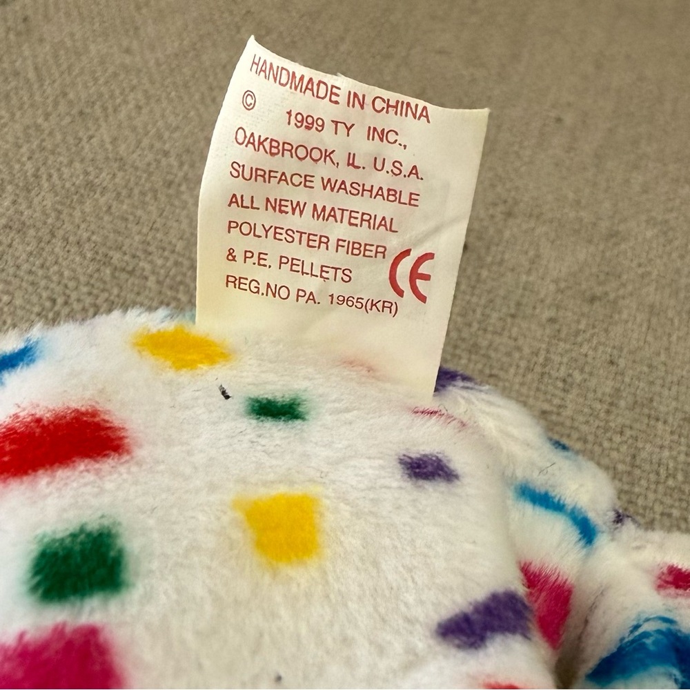 Ty Beanie Baby 'Confetti' Plush Bear - TY 2K - Picture 4 of 4